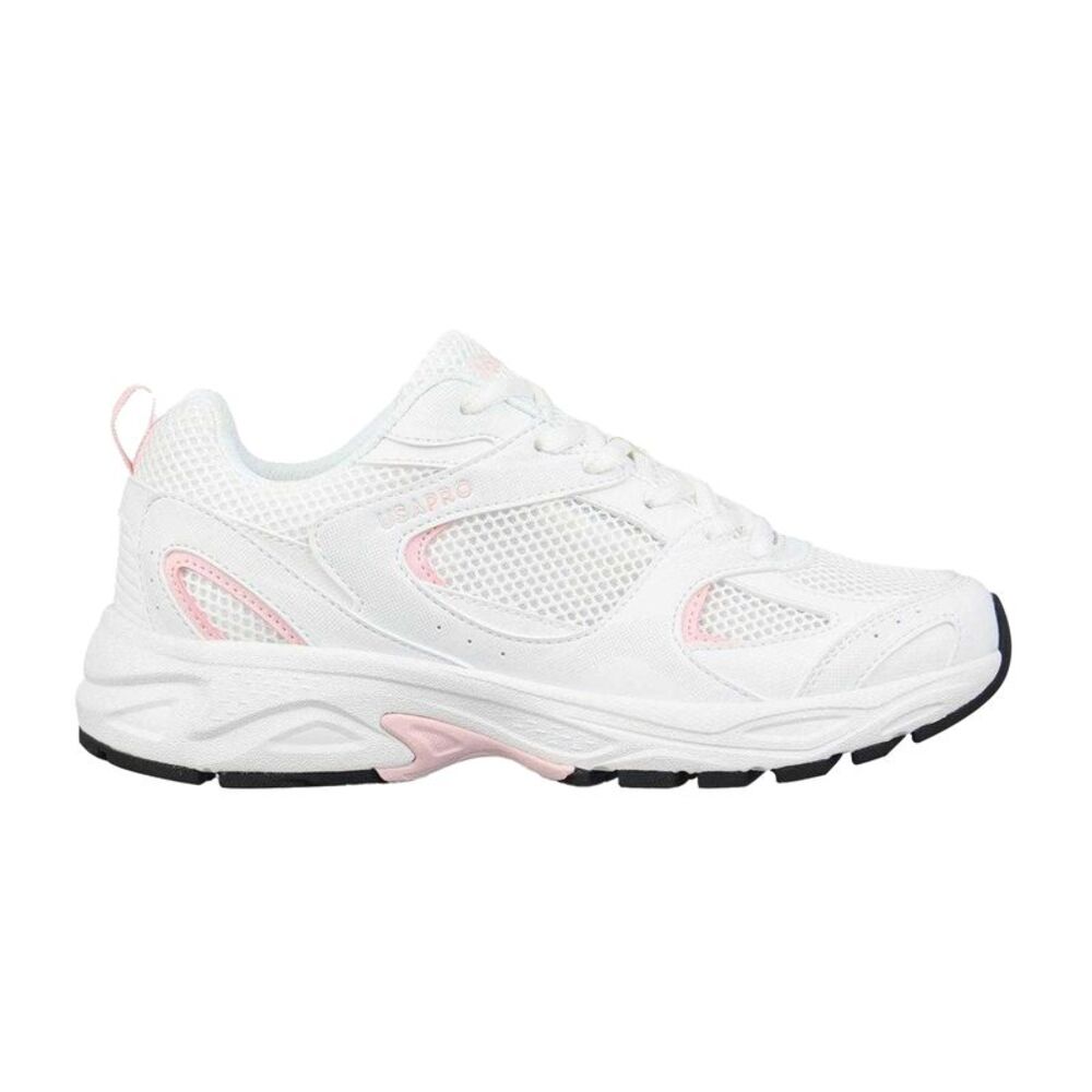 USA Pro Womens/Ladies Pro Mira Synthetic Leather Sneakers / White/Pink